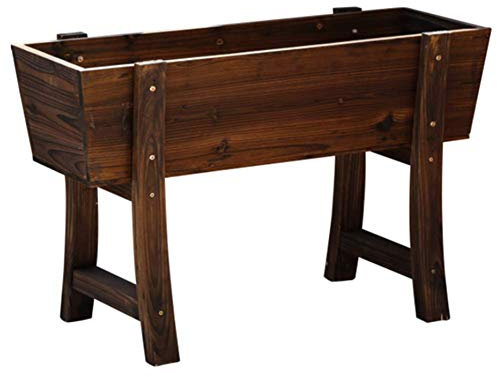 LIPJIA Lámpara para Exteriores,Jardinera elevada con luz para jardín, macetero de Madera, para Cultivar Flores, Verduras o Hierbas, para Patio, balcón, Interior/Exterior, 90 38 58 cm