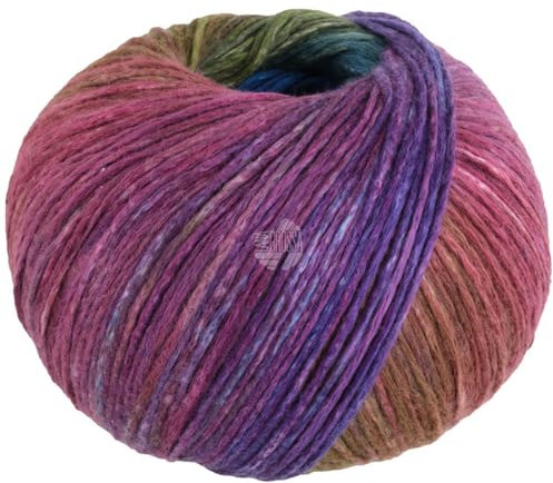 LANA GROSSA Cotonella | Weiches, bedrucktes Kettengarn aus unmercerisierter Pima Baumwolle | Handstrickgarn aus 100% Baumwolle (Pima) | 100g Wolle zum Stricken & Häkeln | 280m Garn FB 8