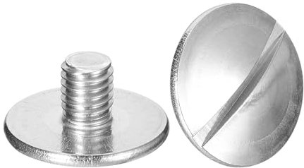 sourcing map Viti a testa piatta extra large M8 x 10 mm, 2 bulloni a testa rotonda in acciaio inossidabile 304