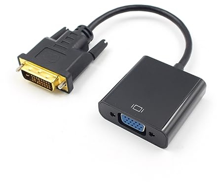 Veemoon Convertisseur Dvi-d vers Vga Adaptateur Dvi-d Mâle Sortie Vga Femelle pour Écran PC Noir