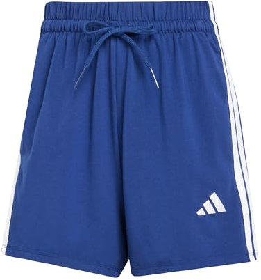 adidas Damen Essentials 3-Stripes Cotton Shorts, Dark Blue/White, L
