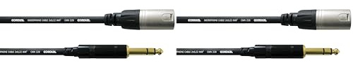 Cordial CABLES Câble audio stéréo XLR mâle/jack mâle stéréo 3 m CÂBLES AUDIO Essentials XLR/Jack (Lot de 2)