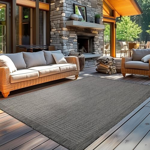 Carpetsale24 In- & Outdoor Teppich Wetterfest 80 x 250 cm Läufer Schwarz - Flur Waschbar, Wasserfest, Pflegeleicht und Flachgewebe - Ideal für Balkon, Garten, Terrasse und als Küchenläufer