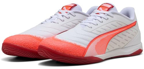 PUMA Herren Soccer Cleats, 25 Frühlings- und Sommer-Farben: Puma White/Glowing Red/Dark Crimson/Puma Black (01), 28.5 cm