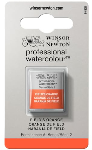 Winsor & Newton 0101418 Professional Watercolour - Field'S Orange, 1/2 nap - Watercolour Paint, Vibrant Colours in Artist Quality, High Colour Shine and Clarity, Lightfast
