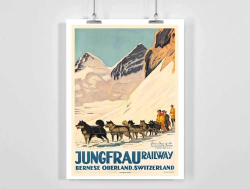 Leinwanddruck Vintage Winter Ski Pferderennen Sport Poster Leinwand Malerei Und Drucke Retro Wandkunst Bilder Für Home Club Cafe Dekor Geschenk, 21X30Cm Ohne Rahmen
