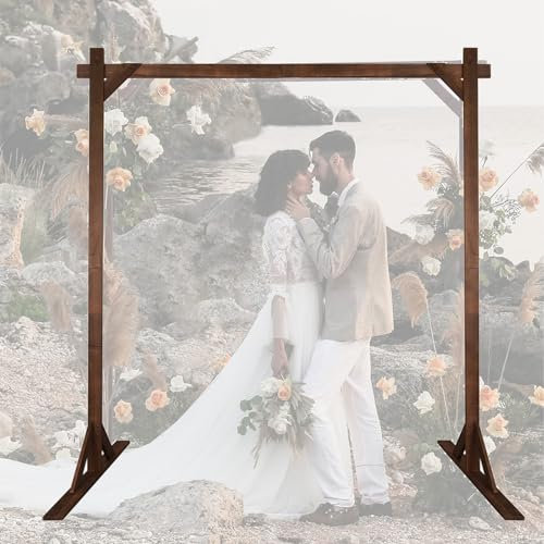 Porte arquée, Support de Toile de Fond d'arche, kit d'arche de Ballons, Cadre de tonnelle de Jardin sur Pied, Arche en Bois carrée sur Pied, Cadre d'arche de Ballons Stable, pour cérémonie d
