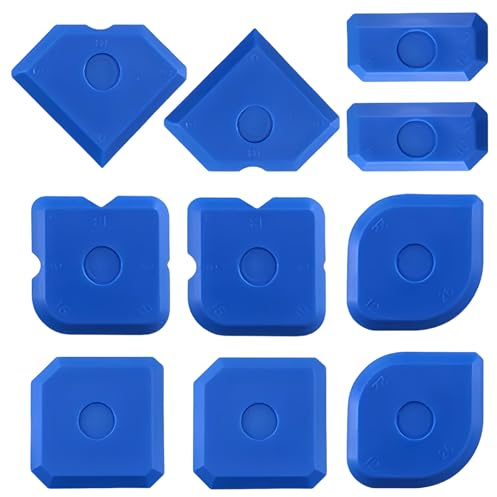 Blue Sealant Silicone Caulking Tool Set with Multiple Edges for Kitchens, Bathrooms and DIY Projects