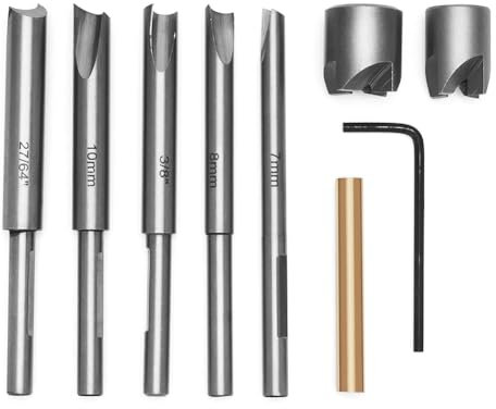 Malloy 10-Teiliges Stiftfräser-Set, Trimmer System Aus Hochgeschwindigkeitsstahl für Stiftbausätze für Holzstifte
