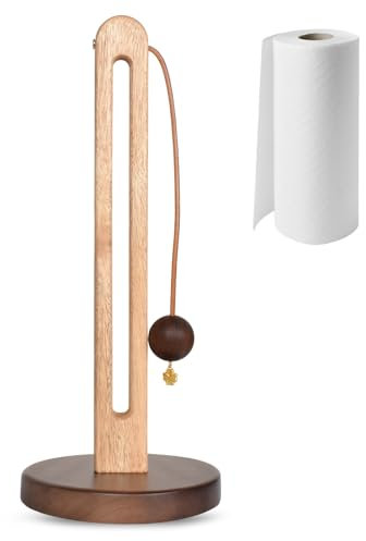 U-förmige Küchenpapierhalter Holz, Küchenrollenhalter Stehend aus Akazienholz, Papierhandtuchhalter aus Holz mit Rutschfestem Sockel, Halter Küchenrolle für Küche Esstisch Arbeitsplatte Organisation