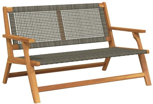 vidaXL Garten Relax Bank Grau Massivholz Akazie, Garten und Terrasse, Moderne Sitzmöbel, rechteckige Lounge-Stühle, langlebig und minimalistischer Stil