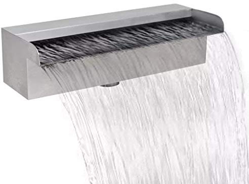 Rechteckiger Wasserfall-Poolbrunnen, Gartenteich, Pooldekor, Edelstahl, 30 x 11,5 x 8 cm