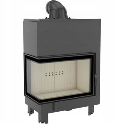 Insert de cheminée en acier MBA gauche 17 kW Ø 200 avec ressort de porte