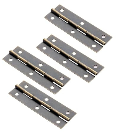 Lot de 4 charnières de meubles antiques for armoire, tiroir, porte, charnières de boîte à bijoux en bois vintage for le travail du bois 60 x 20 mm