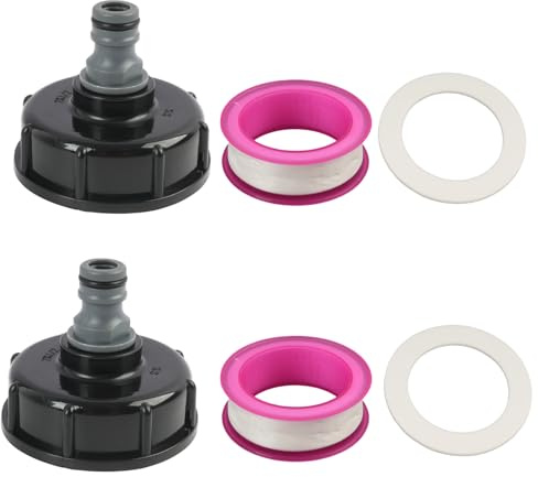 2 Pièces S60x6 IBC Bouchon cuve 1000l de Réservoir Raccord, Adaptateur de Bouchon de Réservoir IBC, Adaptateur Cuve S60x6 pour Tuyau 1/2 Pouce, Raccord Cuve 1000 Litres Arrosage Jardin