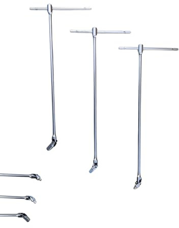 Set da 3 Pezzi Chiavi a T da 1/2 1/4 3/8 Chiave a T Snodata bussole con Manico Scorrevole Attacco Quadro Lunghe
