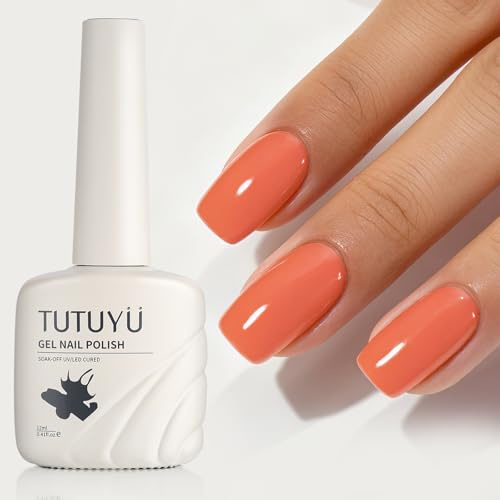 TUTUYU Coral Gel Nail Polish​​ | Easy One-Stroke Coverage, Fade-Resistant Color & Year-Round Classic, for Vacation/Office Wear - S143