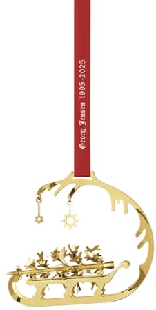 Georg Jensen Weihnachtsschmuck 1995/2025 Jubiläums-Mobile Schlitten Goldauflage