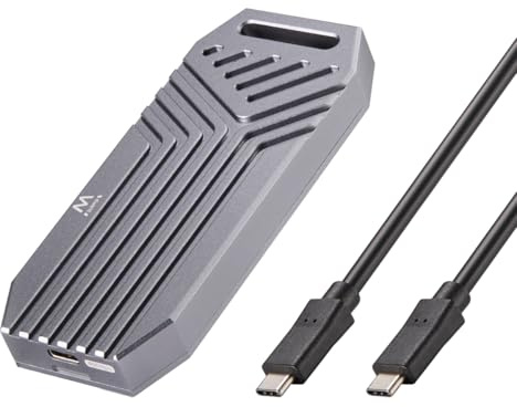 Ewent Box Esterno USB4 40 Gbps per SSD NVMe M.2, Custodia Alluminio con Dissipazione Calore USB-C, Senza Attrezzi, Supporto UASP&TRIM, M-Key&M+B-Key 2230-2242-2260-2280, Plug&Play Windows macOS Linux