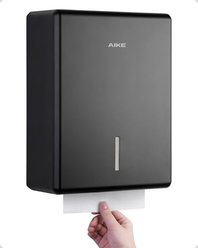 AIKE Verbreiterter Papierhandtuchspender, 400-Blatt Wandmontage Für H2, H3, Z/V/C-Falz & Multi-Falz (für Größe ≤25,2 * 11,5cm), AK5302H
