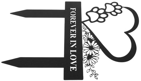VALICLUD Plaque Commémorative pour Chien en Métal Résistante aux Intempéries Piquet Funéraire pour Animaux de Compagnie Stèle Décorative de Jardin Silhouette de Chien Dédiée Solide pour