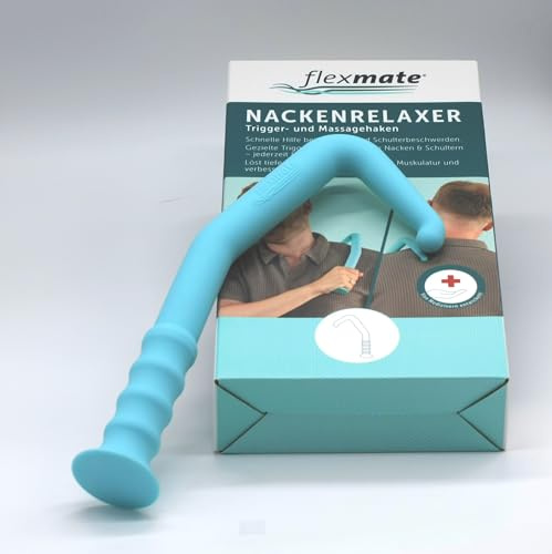 Flexmate Nackenrelaxer - Massagehaken für Nacken & Schultern, Triggerpunkt-Tool mit Nylonkern & Silikonüberzug, Triggerkopf-Massagehaken für effektive Selbstmassage