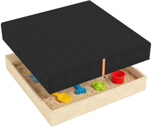 AIYAPLAY Sandkastenabdeckung, quadratische Sandkastenabdeckung, wasserdicht, staubdicht, UV-Schutz, Sandkastenüberdachung mit Kordelzug und Gummiband für Sandkasten, Möbel und Spielzeug, 420D