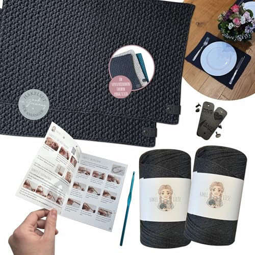 Häkelset für Anfänger – Platzsets häkeln & Tischsets Häkelset Erwachsene | HÄKEL LIESE Häkelset für Anfänger – Platzsets häkeln & Tischsets Stoff selbst machen | Häkelset Erwachsene zum Häkeln lernen
