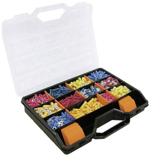 Weidmüller Kabelschuh-Set 600-tlg. (mit Sortimentskoffer, inkl. Ringkabelschuhe, Stiftkabelschuhe, Stoßverbinder + Flachsteckhülsen) 485788