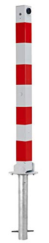 ABSPERRPFOSTEN 70x70mm Vierkantrohr, Umlegbar mit Profilzylinderschloß, zum Einbetonieren, 1 Öse, Poller, Parkplatzsperre