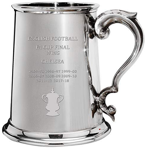 I LUV LTD 1 Pint Tankard for Chelsea FA Cup Total Wins Collectors Pewter Beer Mug