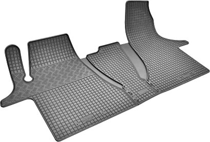 Passgenaue Gummifußmatten fahrzeugspezifisch ideal angepasst geeignet für VW T6.1 Transporter/Caravelle/Multivan ab 2019-2/3 Sitze + Gurtshoner