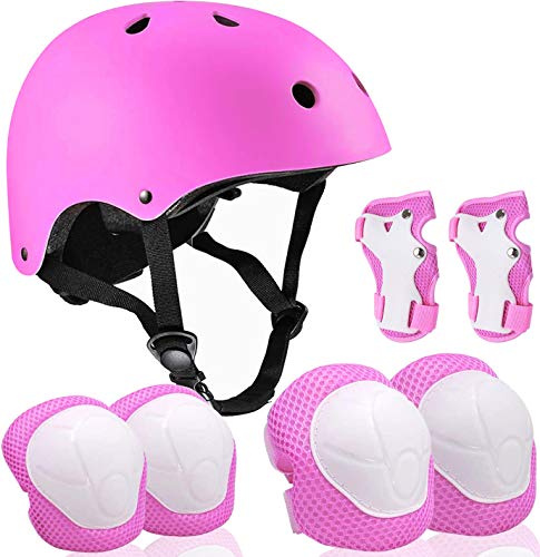 Adjustable Helmet for Ages 5-16 Kids Toddler Boys Girls Youth,Protective Gear with Elbow Knee Wrist Pads for Multi-Sports Skateboarding Bike Riding Scooter Inline skatings Longboard Roller Skate