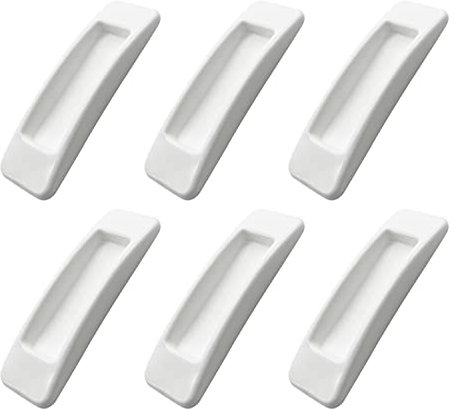 MABAHON Lot de 6 Poignée Autocollante Porte Coulissante poignées auto-adhésives pour porte coulissante avec rubans adhésifs double face porte coulissante Les tiroirs sans perforation Poignée Blanc