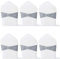 Forlush 6 Pezzi Fascia Coprisedia, Fiocchi Bianchi Matrimonio, Spandex Chair Covers, per Evento, Decorazione del Partito (Argento)