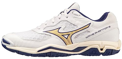 Mizuno Unisex Wave Phantom 3 Indoor, White Bribbon Mp Gold, 45 EU