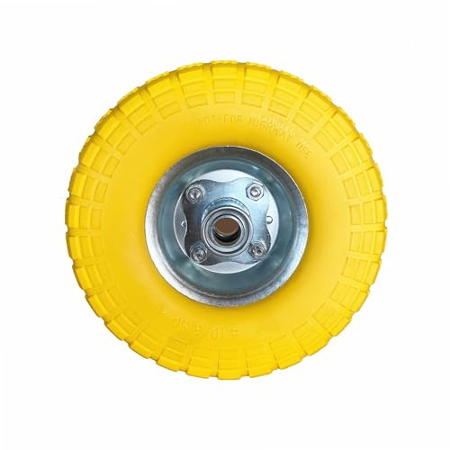 WERKA PRO Roue Increvable Axe Déporté Alésage 20 mm 260 x 85 mm Jaune | Acier galvanisé, caoutchouc, robuste, usage bricolage, axe déporté, alésage 20 mm, pour chariots, diables, brouettes