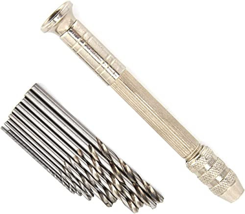 OITTo Manual Drilling Tool Set, Accurate Carving Hand Drill Mini with 10Pcs Twist Bits for Wood for Article Of Amusement for Plastic