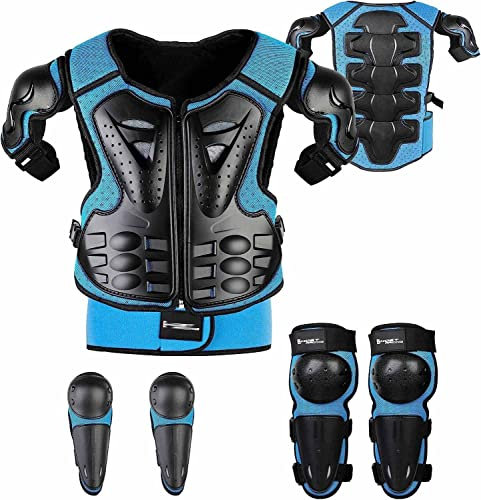 Équipement De Protection De Moto pour Enfant, 5 PièCes GenouillèRe Respirante CréAtive Equipement Moto Cross Enfant pour Tout-Terrain, Cyclisme, Ski, Patinage 1,One Size