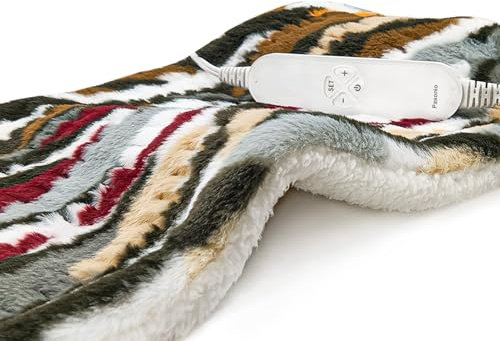 Pasonio Electric Heating Pad for Back Pain Relief - 12 Heating Levels-8 Timer Settings - Heat Pad with Moist & Dry Heat Therapy - Hot Heated Pads -Washable (XL 12x24 Camouflage) - MCC