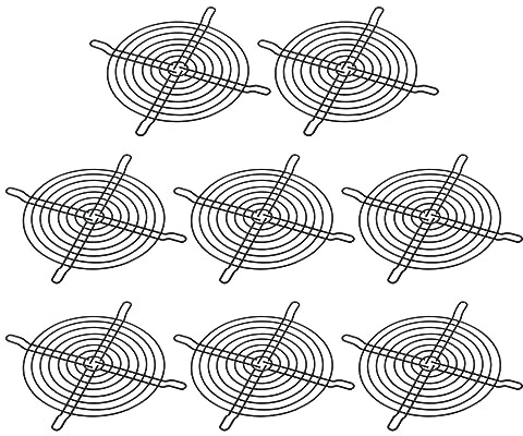 PATIKIL 120mm Fan Finger Grill, 8 Pack Metal Grill Protector Guard Fan Protective Cover for 120x120mm Exhaust Fans for Equipment Computer DIY, Black