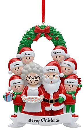 Personalisierte 2024 Familie Weihnachtsschmuck mit Familiennamen von 3/4/5/6/7/8/9, benutzerdefinierte Namen Weihnachtsbaum Familie Anhänger Ornament Dekorationen Geschenke
