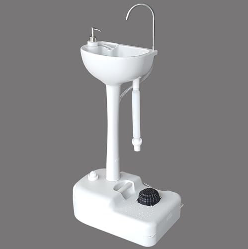 Tragbares Waschbecken, Tragbares Camping-Handwaschbecken, 17 L Wasserkapazität, Mit Handtuchhalter, Seifenspender Und Rollenden Rädern, Für Outdoor, Reisen, Boot, Versammlung, Hochzeit, Baustelle