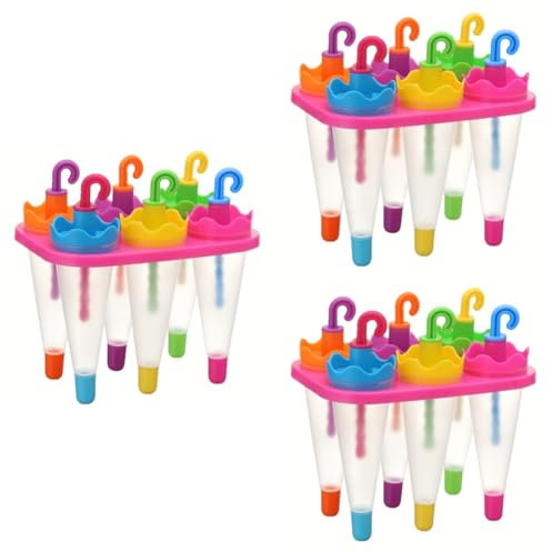 HEMOTON 3stücke Eisformen Kreative Diy Regenschirm-eiswürfelformen Für Leckere -pops Einfach Zu Reinigen Für Partys Und Picknicks Zufällige Farben