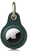 Airtag nyckelring äkta läder med mässings nyckeletiketter. Apple Airtag-hållare för bagage, GPS-spårare, hund- och Airtag-fodral, nyckelorganisatör. Nyckelring GPS-tagg (grön)