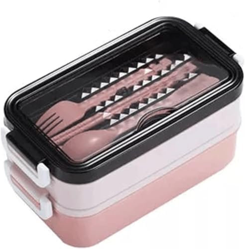 ART LUNIC Doppelschichtige, isolierte Lunchbox, Schüssel aus lebensmittelechtem Edelstahl 304, Lunchbox aus Kunststoff, Mikrowellengeschirr