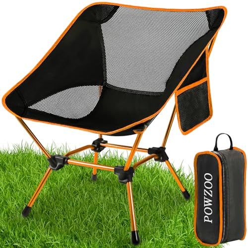 POWZOO Silla Plegable Camping,Sillas Playa 120kg Reforzada,Silla Plegable Ultraligera Compacta Portátil con Bolsa de Almacenamiento portátil,Silla de Camping para Jardín,Pesca,Viajes,Senderismo.