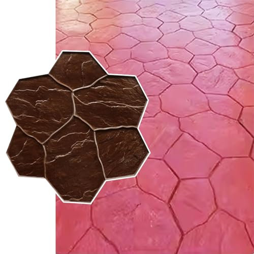 NUNETH Beton Stempel Braune Betonstempelmatten, 31x31 Realistisches Betonform-Schieferstrukturmuster, Betonstanzmatten für Wände/Böden, DIY-Abdruckwerkzeuge für Zement (Color : 2PCS)