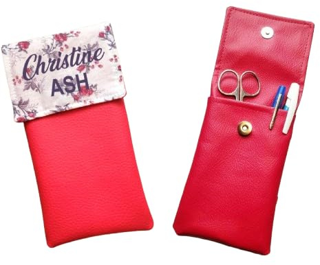 pochette d'infirmière pour poche blouse avec prénom personalisé aimantée soignant docteur médecin cadeau Sage Femme Ash Aide-soignante (ROUGE ETOILES)