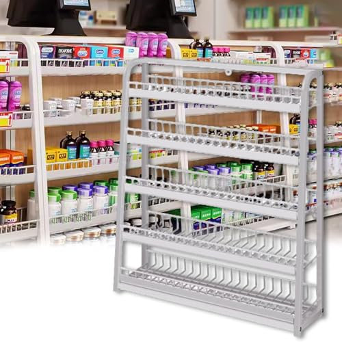 Küchenwagen Metall -Einzelhandels -Display -Racks für Snacks, 5 Ebenen Arbeitsplatten -Draht -Supermarktlagerständer, Slim Candy -Chip -Racks Zum Kauen Von Gummi/Schokolade/Getränken(Size:Wide-50cm(19